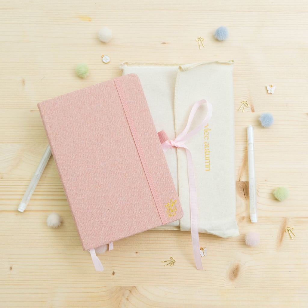 Petal Pre-Made Bullet-Journal | Undated Hand-Drawn Planner "Petal" Pink