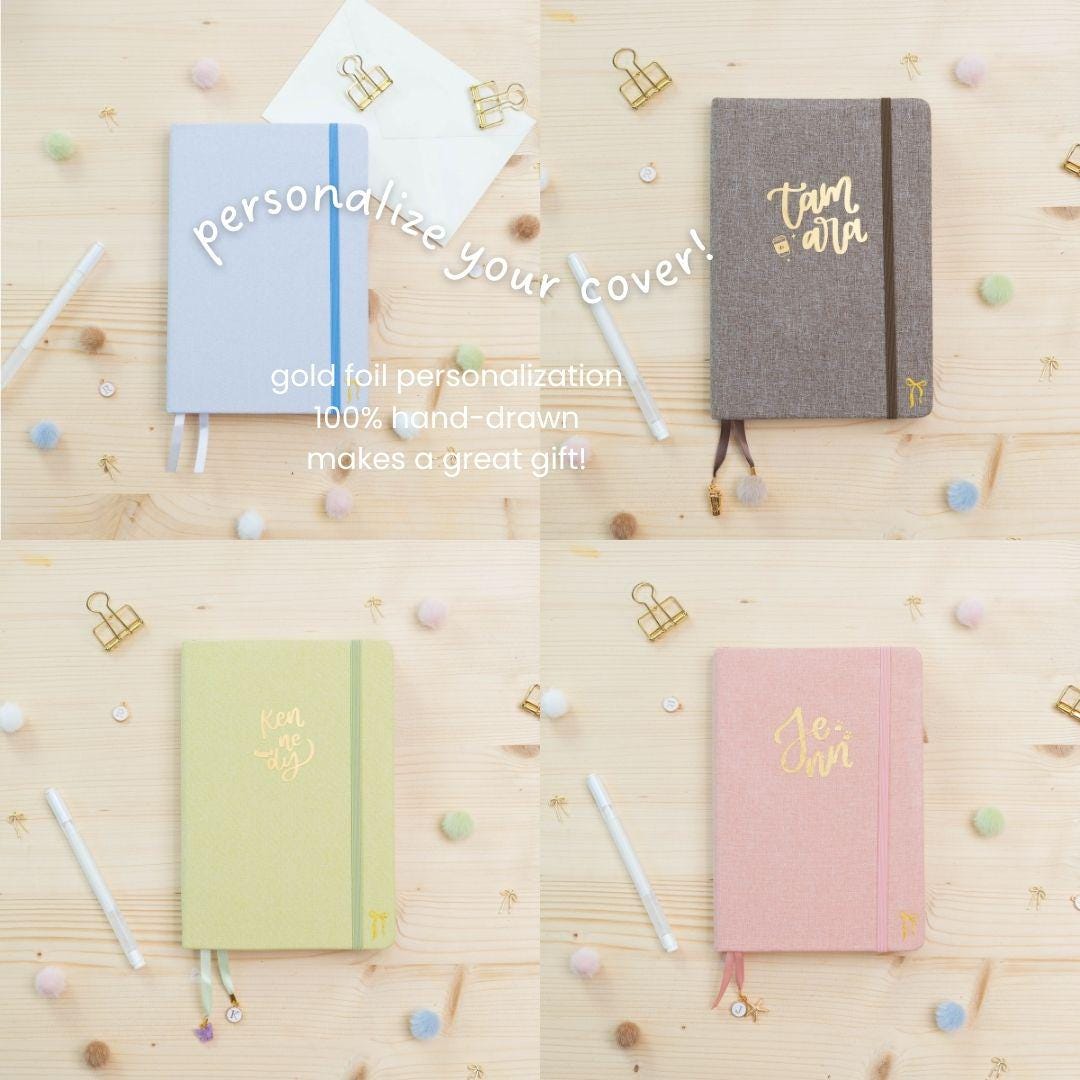 Matcha Pre-Made Bullet-Journal | Undated Hand-Drawn Planner "Matcha" Green