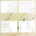 Matcha Pre-Made Bullet-Journal | Undated Hand-Drawn Planner "Matcha" Green